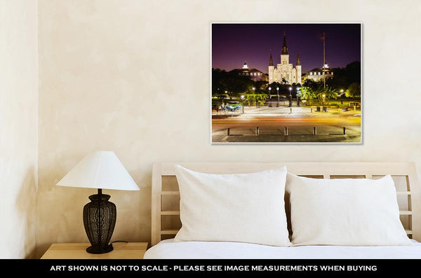 Gallery wrapped canvas of St Louis Cathedral in bedroom