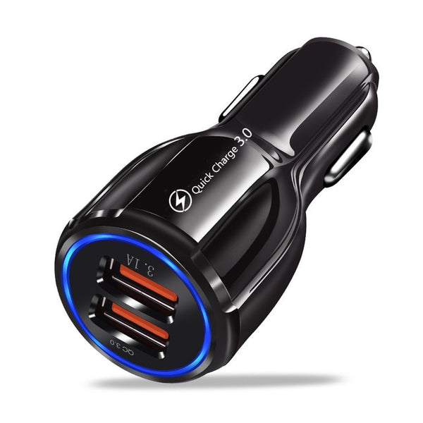 USB universal car charger for mobile phones 2 port