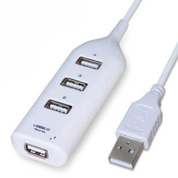 White USB simultaneous charge for phone and devices with 4 ports