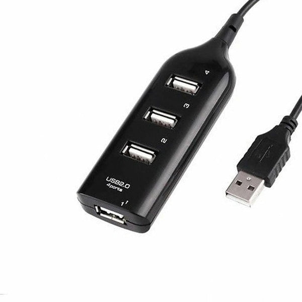 Black USB simultaneous charge for phone and devices with 4 ports