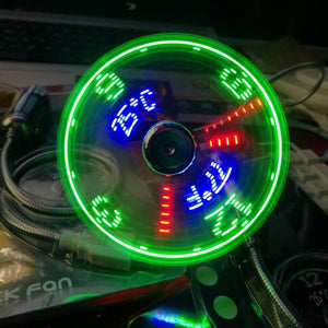 USB mini fan with time and temperature display 