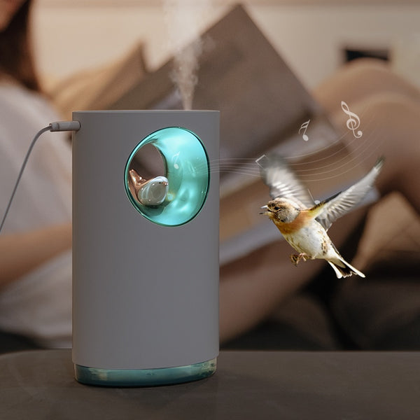 Air humidifier with birds song for home