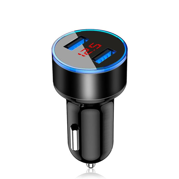 USB fast car charger for mobile phones black color