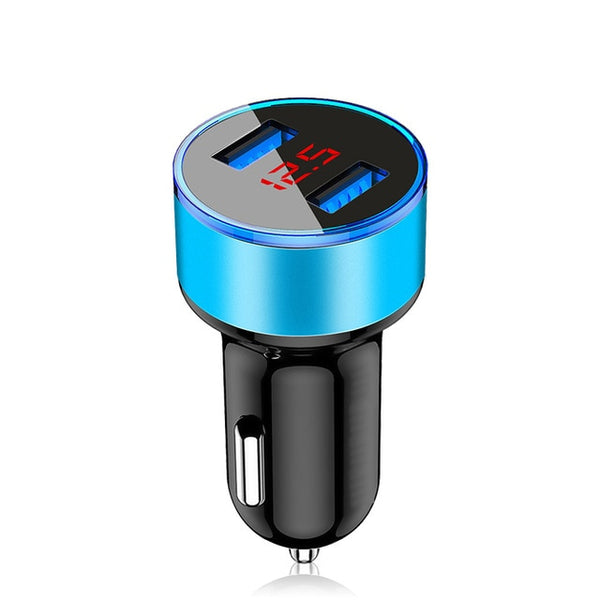 USB fast car charger for mobile phones blue color