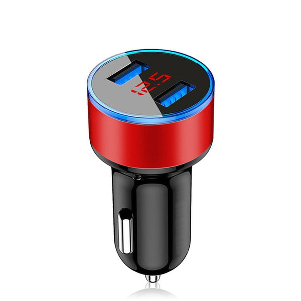 USB fast car charger for mobile phones red color