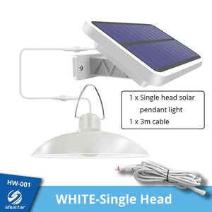 Waterproof white single head solar pendant light