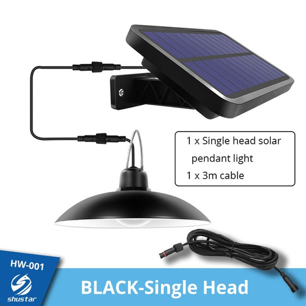 Waterproof single head solar pendant light