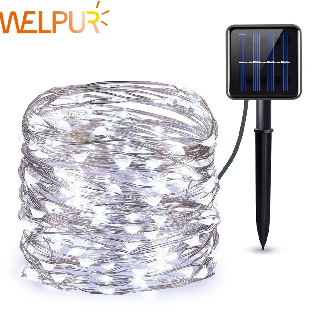 Solar string lights for outdoor use