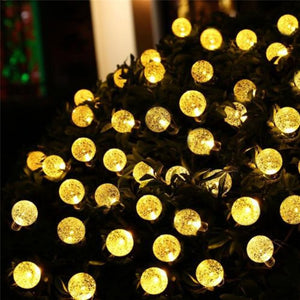 Warm white LED string fairy lights for outdoor decor