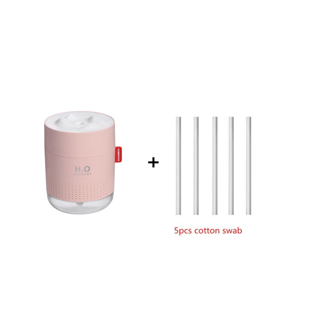 Large air humidifier with romantic lamp for car with 5 cotton swabs 