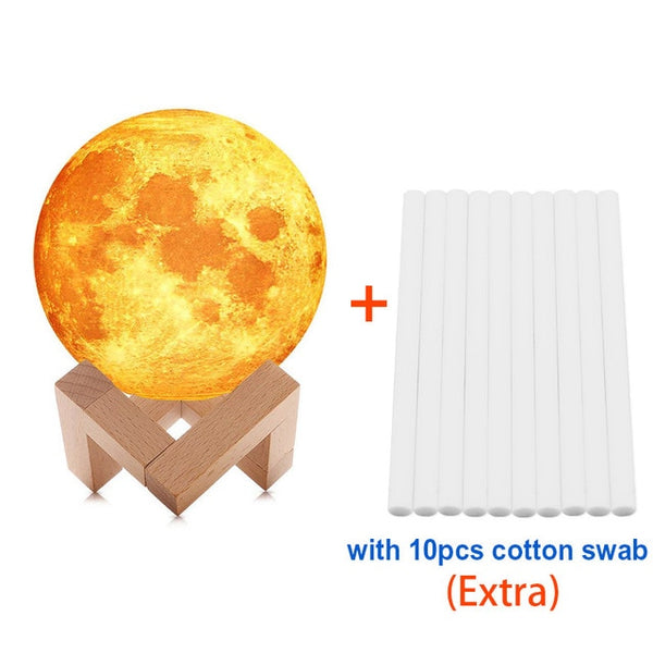 3D moonlight air humidifier with stand and  10 extra cotton swabs