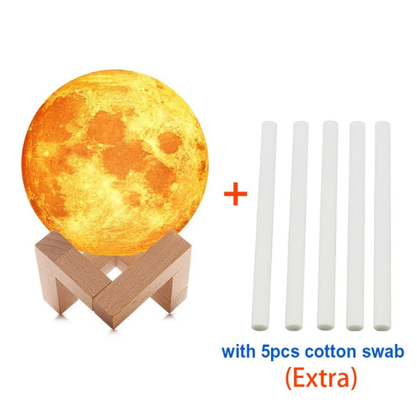 3D moonlight air humidifier with stand and extra cotton swabs 