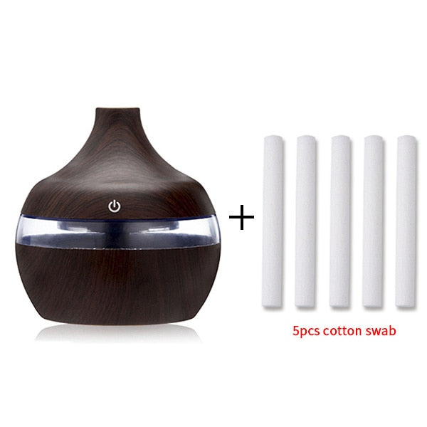 Black electric humidifier aroma oil diffuser with 5 cotton swabs