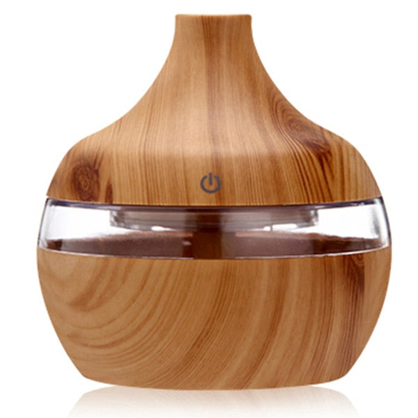 Wooden electric humidifier aroma oil diffuser with 10 cotton swabs