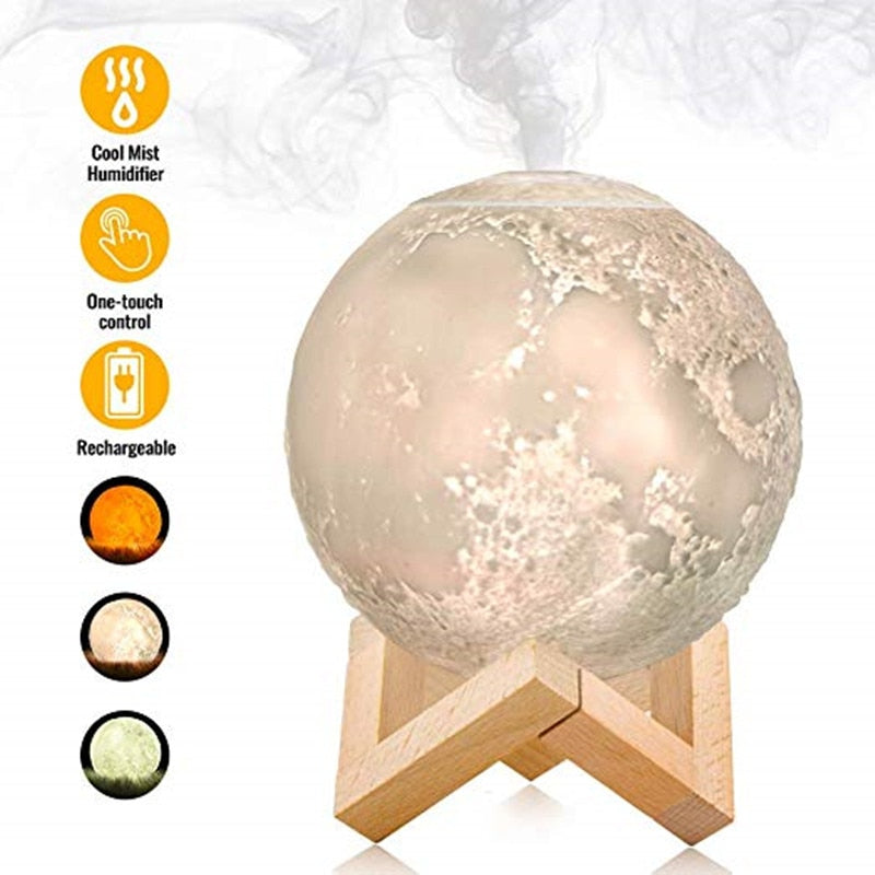 Moon shape aroma diffusers and air humidifier with stand for offices