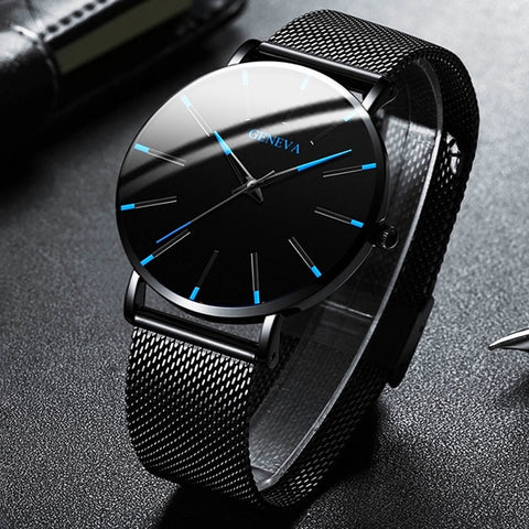 Ultra thin wrist watch for men 