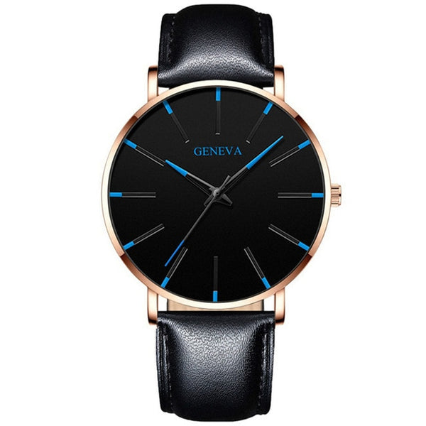 Mens watch with leather strap. 