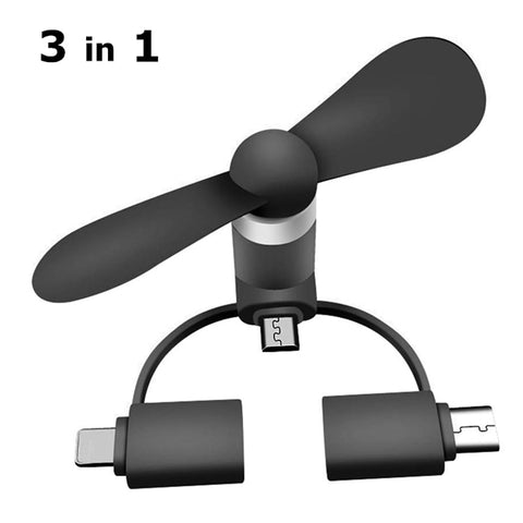 Portable cell phone mini fan for travel