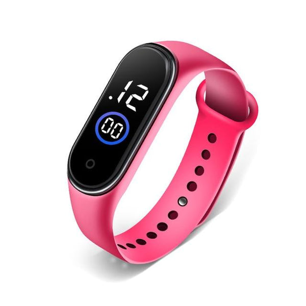 Pink waterproof digital LED watches for kids 