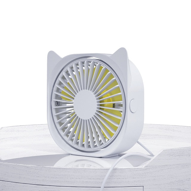 White mini USB desktop desk fan for office