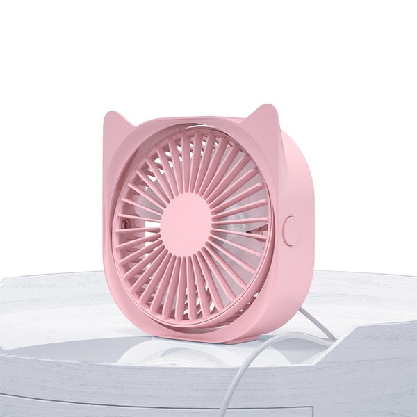 Pink mini USB desktop desk fan for office