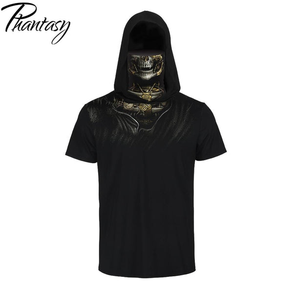 Short sleeve t shirt with skull face for men 