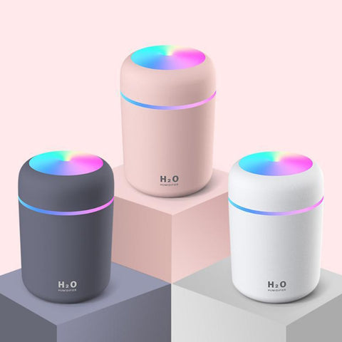 Air humidifier & aroma essential oil diffuser with lamp for home and car 