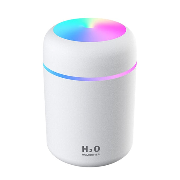 White air humidifier & aroma essential oil diffuser with lamp for home and car 