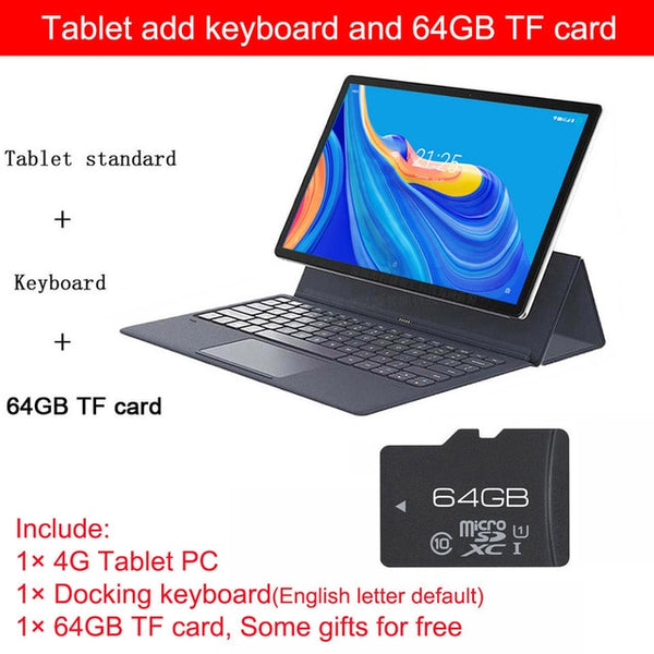 4G tablet PC and docking keyboard and TF card