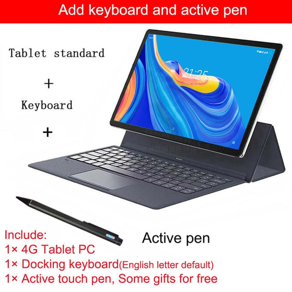 4G tablet PC and docking keyboard and active touch pen 