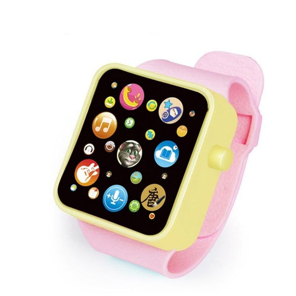 Pink touch screen children educational watch