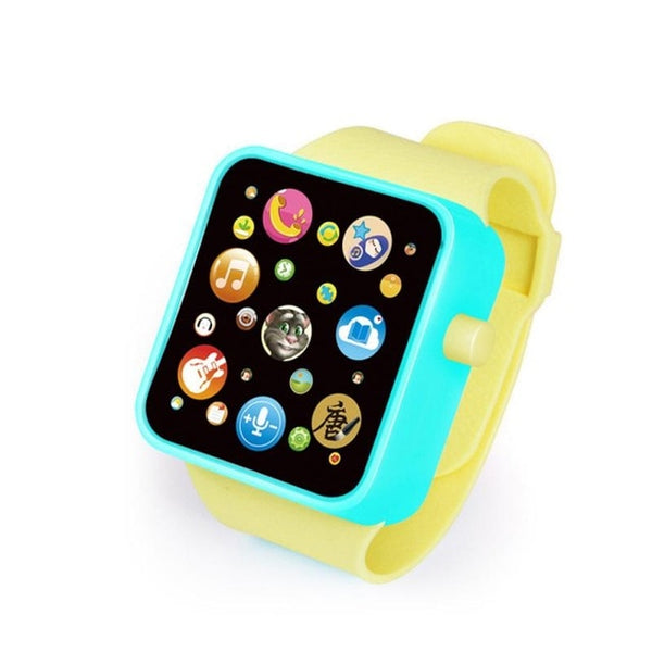 Yellow smart touch screen watch for kids 