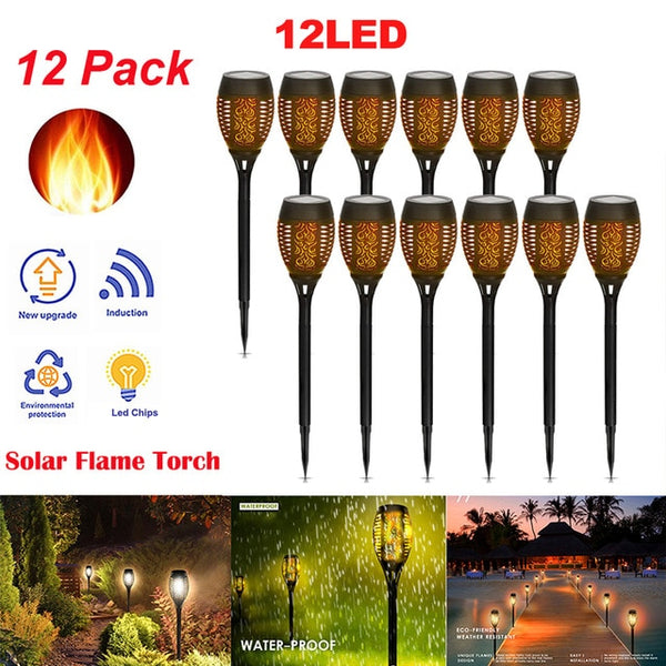 Solar Flame Torch Lights for Garden 