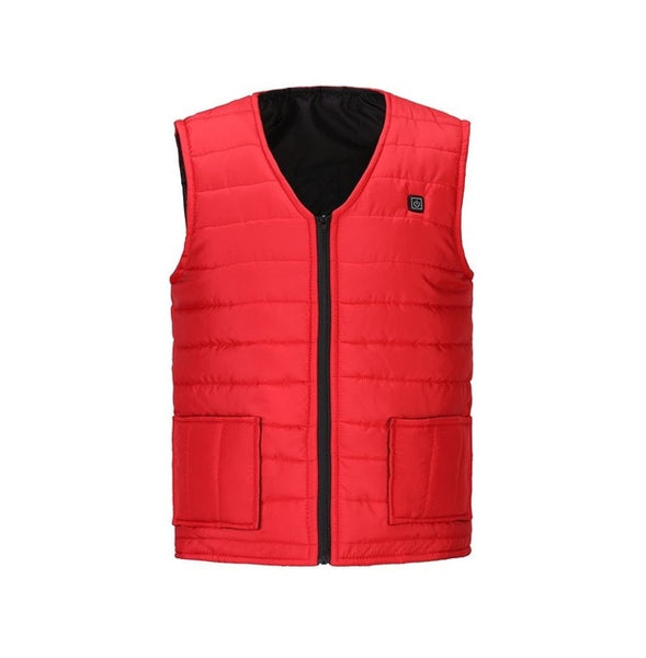 Warm mens red cotton vest for outdoor use 