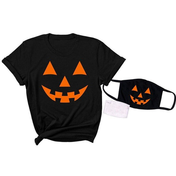 Halloween shirt with mask for women 