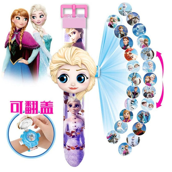 Digital kids watches with 3D cartoon projection