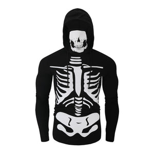 Long sleeve skull design ninja suit with hood for men 