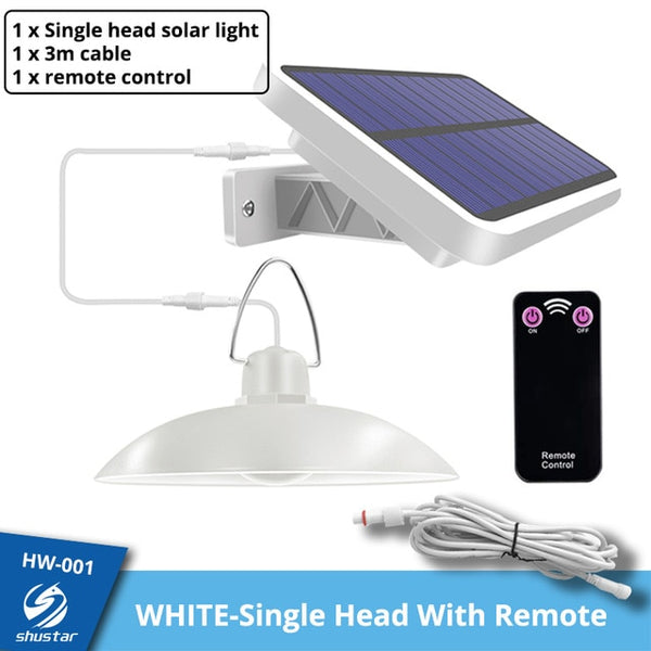 Waterproof single head solar pendant light with remote control 