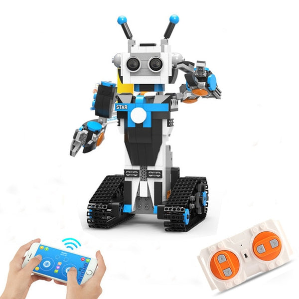 Remote control robot brick toy for kids blue color