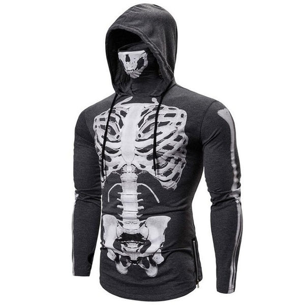 Men stretch fitness hoodie with mask for men 